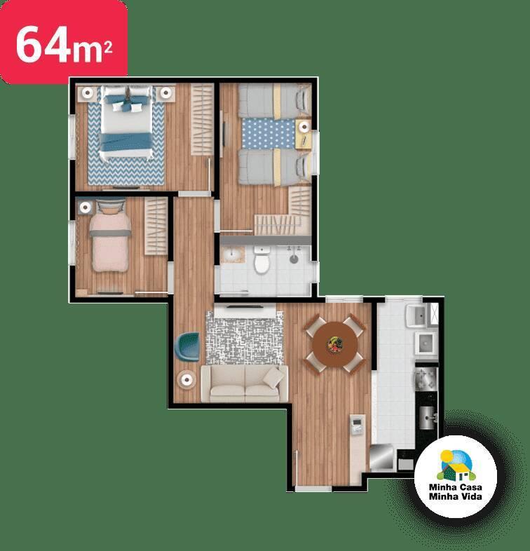 Apartamento, 3 quartos, 64 m² - Foto 13